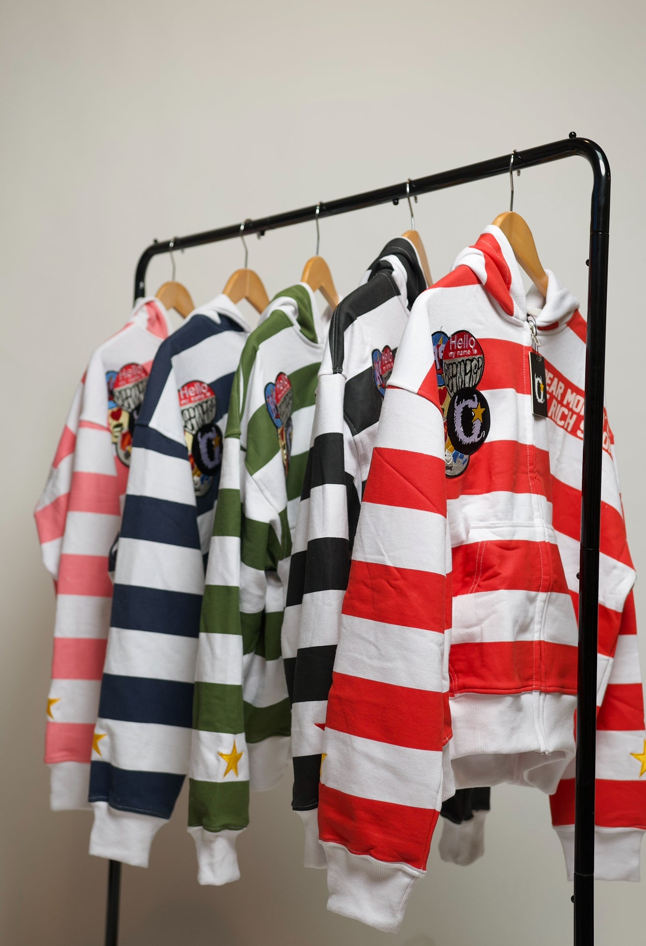 Hello My Name Is Osimiri Stripe Zip Ups