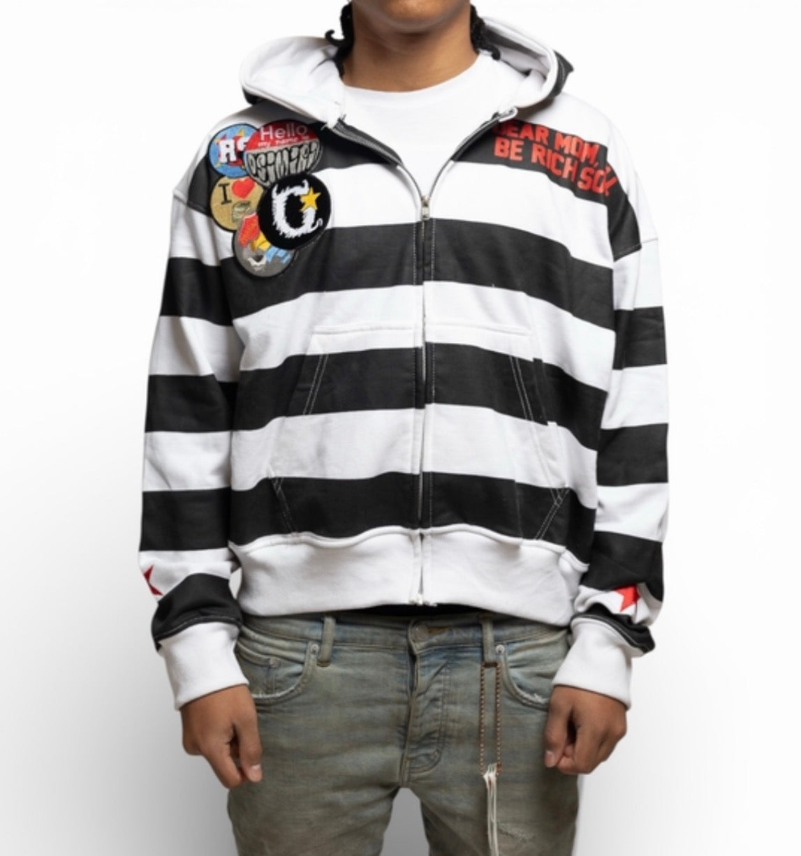 Hello My Name Is Osimiri Stripe Zip Ups