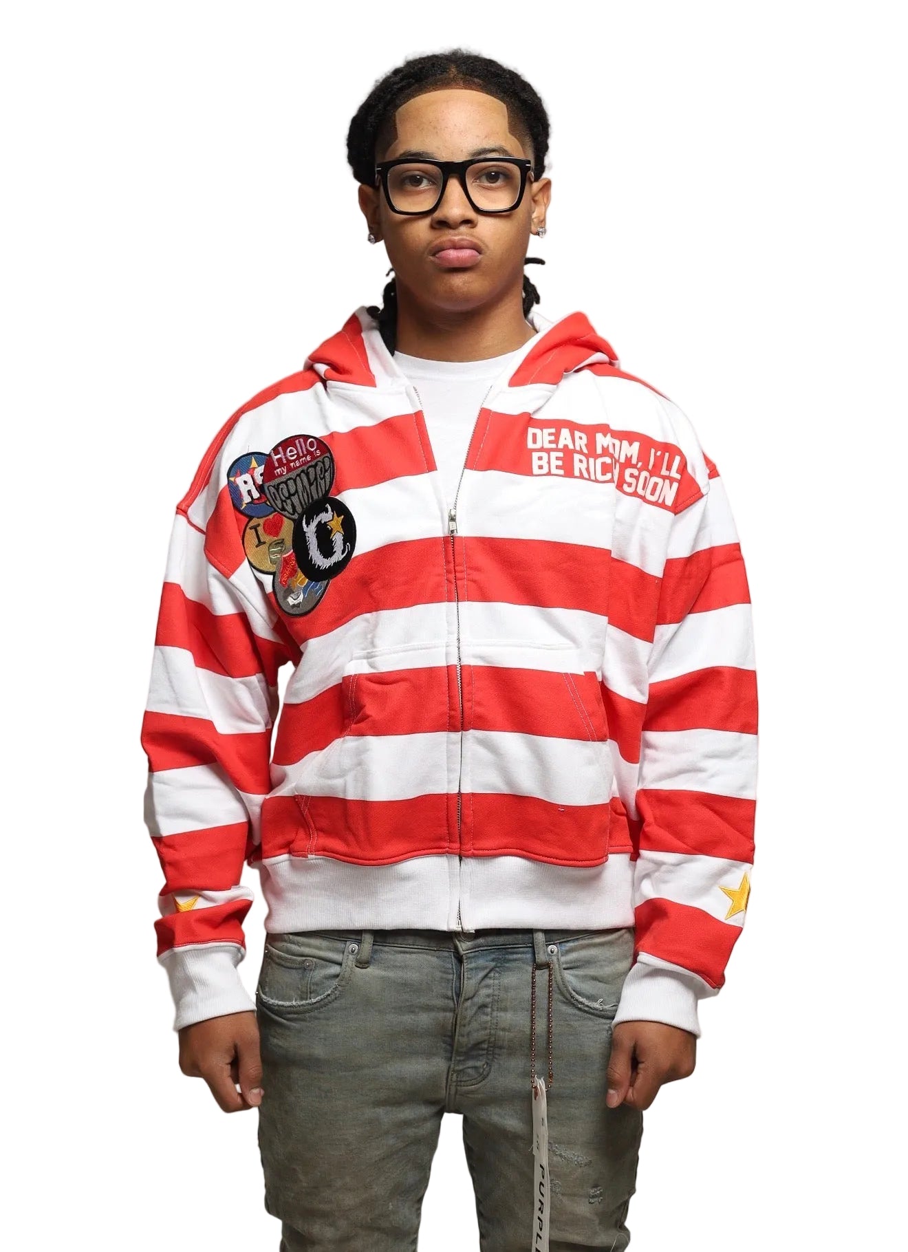 Hello My Name Is Osimiri Stripe Zip Ups