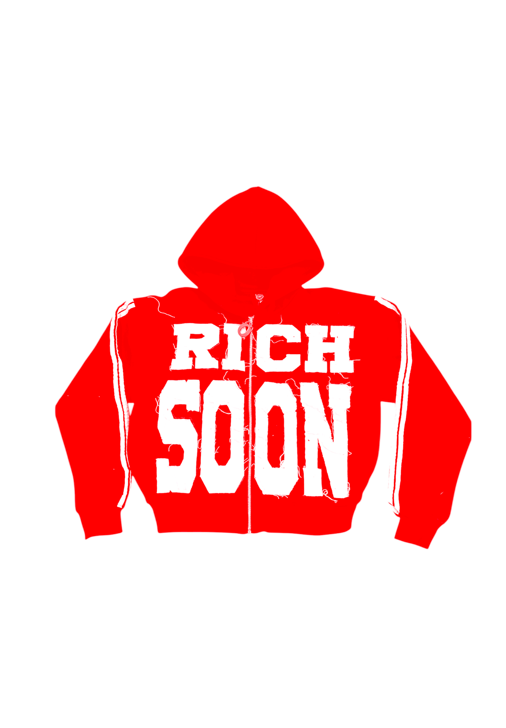 Red Distressed Rich Soon Zip Up