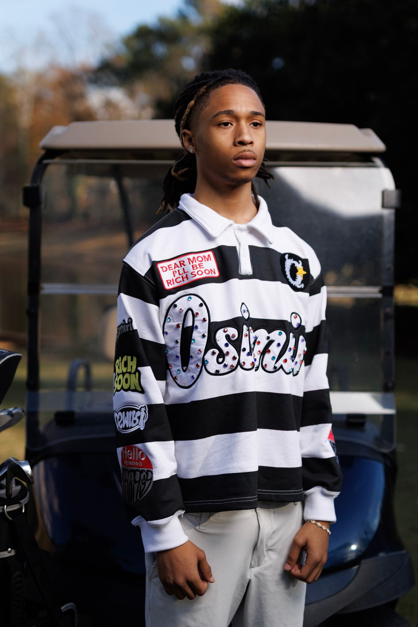 Osimiri Studded Stripe Polos