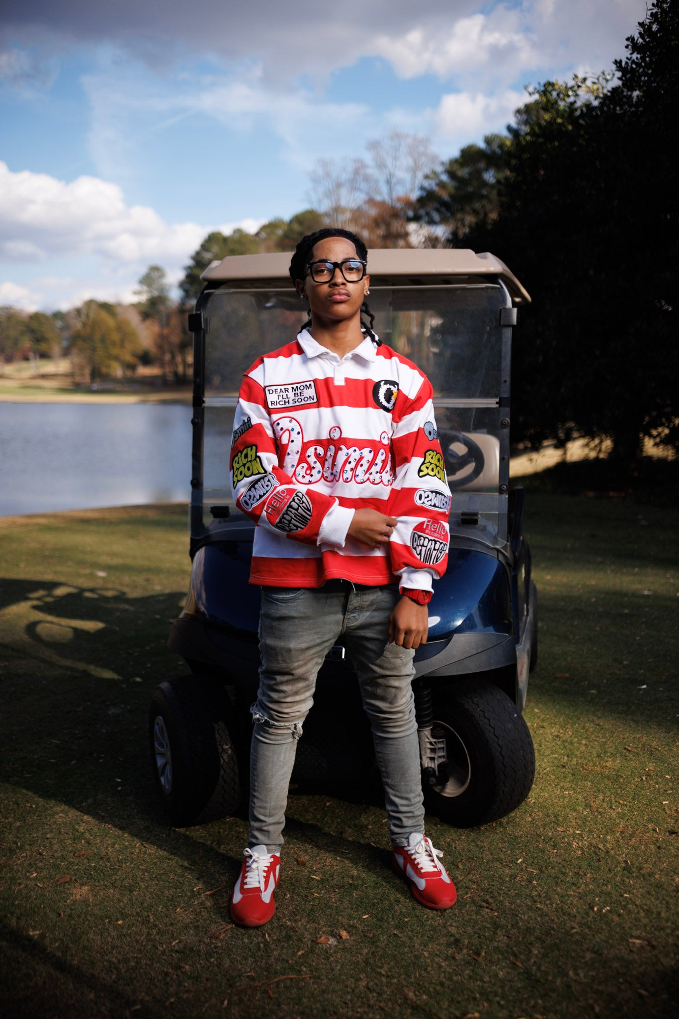 Osimiri Studded Stripe Polos