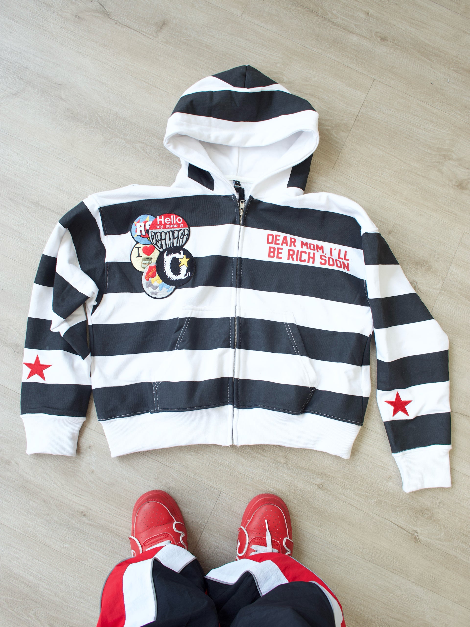 Hello My Name Is Osimiri Stripe Zip Up