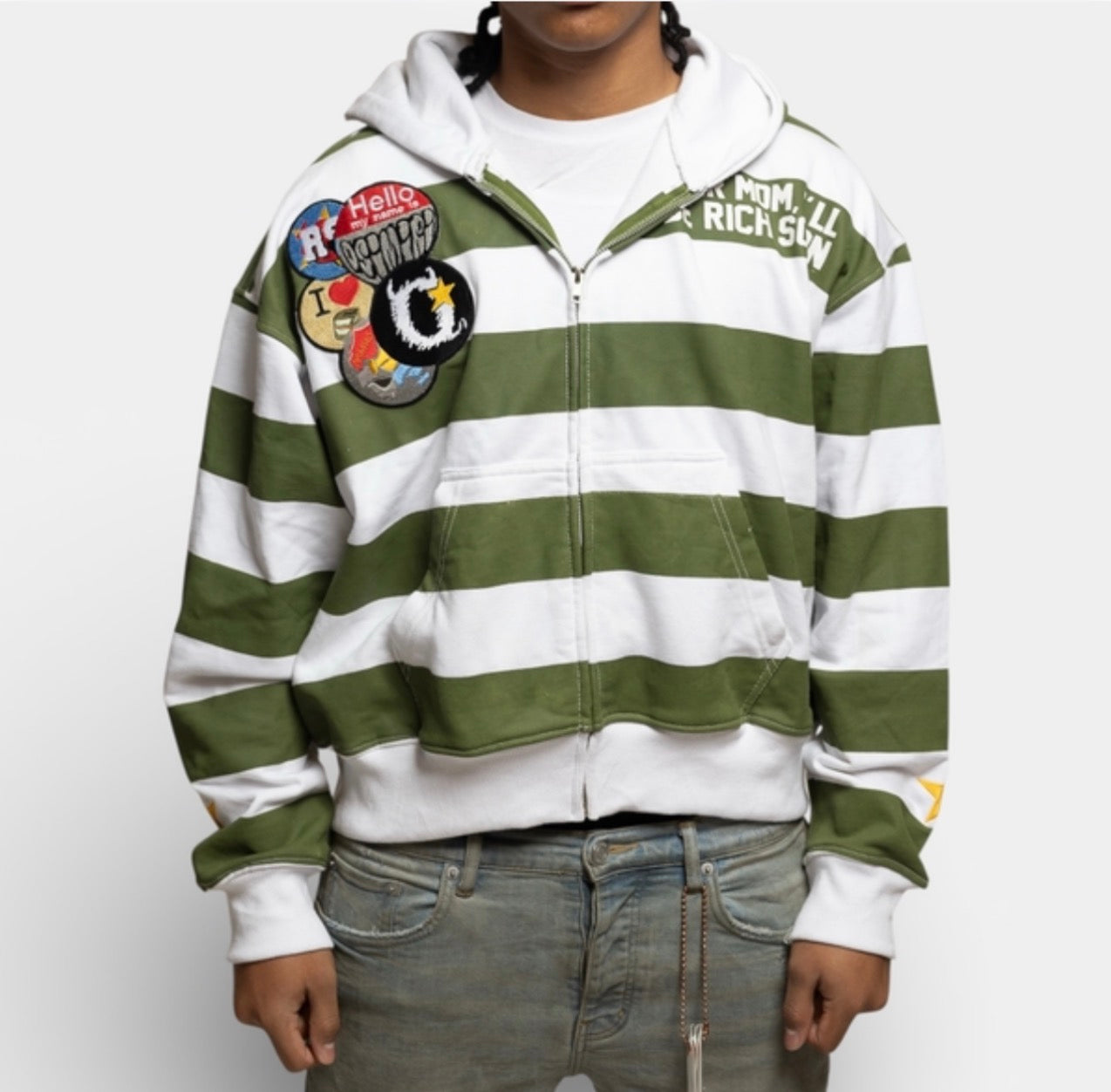 Hello My Name Is Osimiri Stripe Zip Ups